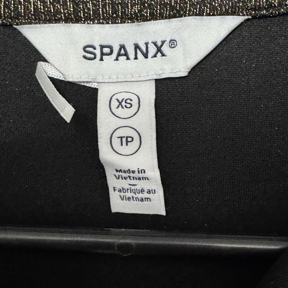 Spanx Air Essentials Half Zip Shine Sweatshirt Black Gold Women's XS 1/2 Zip - Picture 4 of 5